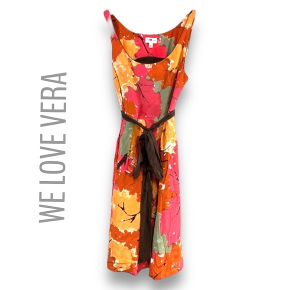 WE LOVE VERA  Silk Floral scoop neck sleeveless dress SZ 2 - Picture 1 of 9